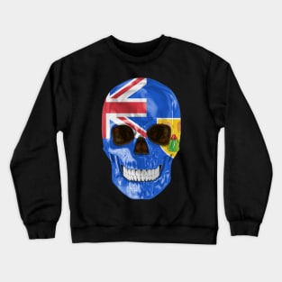 Turks And Caicos Flag Skull - Gift for Turks And Caicos With Roots From Turks And Caicos Crewneck Sweatshirt